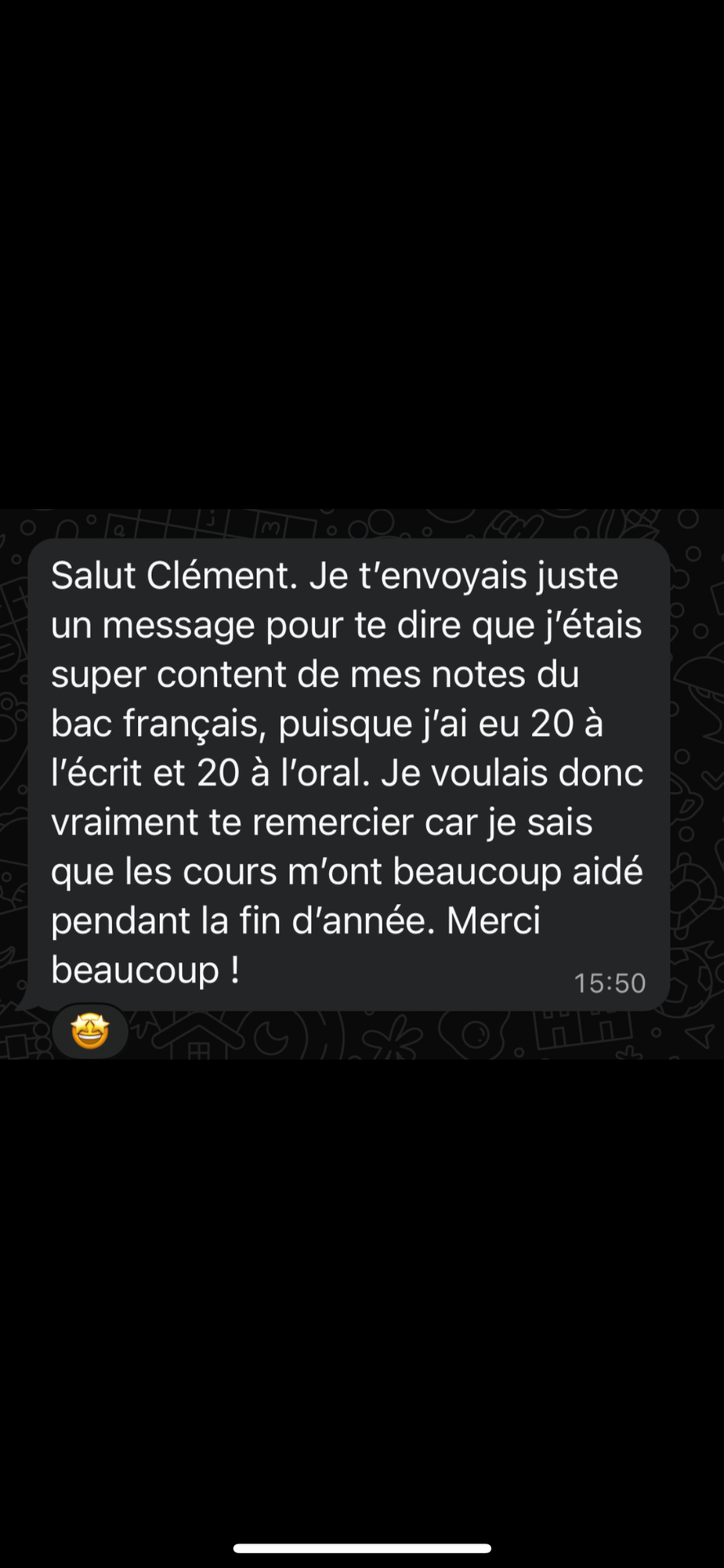 Message d'un élève