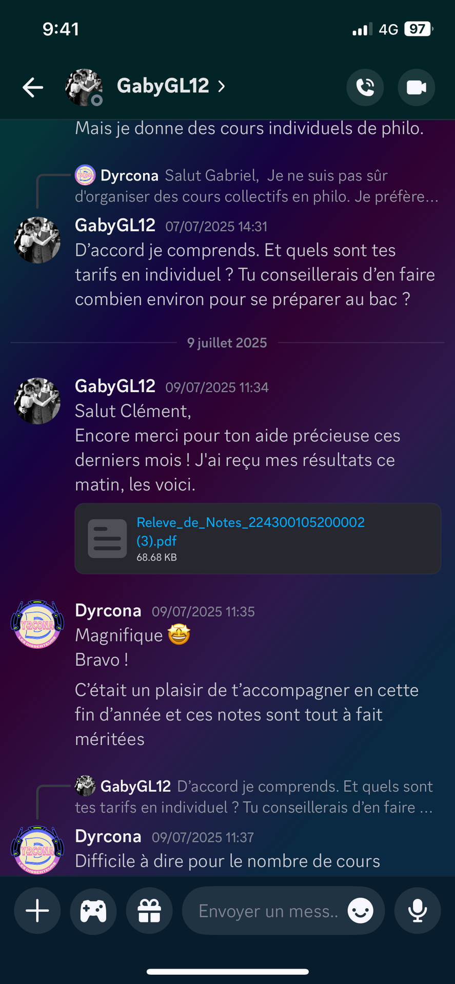 Gab : 19 et 20